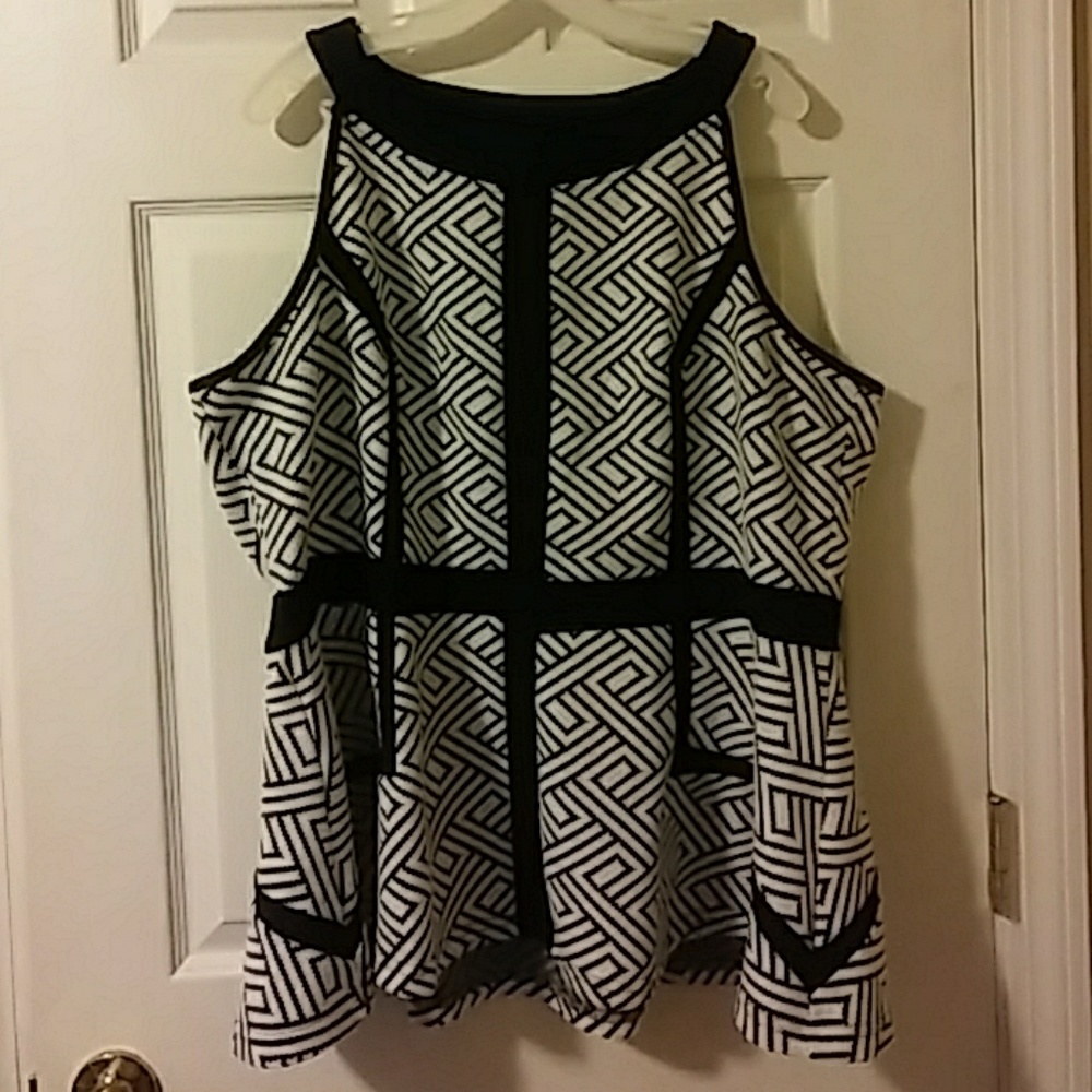 City Chic geometric print peplum top